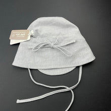 Load image into Gallery viewer, unisex Toshi, grey stripe flap cap, UPF: 50+, Sz: S, circum: 52cm, NEW, size 1-2,  