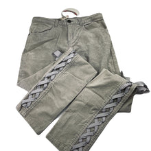Load image into Gallery viewer, Girls PAPER WINGS, grey velvet stretch cotton pants, adjustable, Inside leg: 75cm, NEW, size 14,  