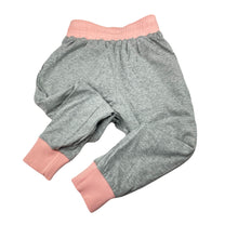 Load image into Gallery viewer, Girls PAPER WINGS, reversible organic cotton track pants, elasticated, hearts, Inside leg: 37cm, NEW, size 5,  