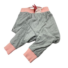Load image into Gallery viewer, Girls PAPER WINGS, reversible organic cotton track pants, elasticated, hearts, Inside leg: 37cm, NEW, size 5,  