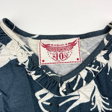 Load image into Gallery viewer, Girls PAPER WINGS, organic cotton long sleeve dress, unicorns, mark back left sleeve, FUC, size 10, L: 73cm