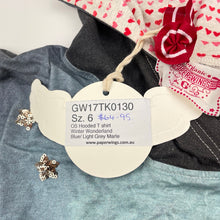 Load image into Gallery viewer, Girls PAPER WINGS, organic cotton oversize hooded tee/top, sequins, NEW, size 6,  
