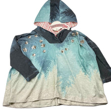 Load image into Gallery viewer, Girls PAPER WINGS, organic cotton oversize hooded tee/top, sequins, NEW, size 5,  