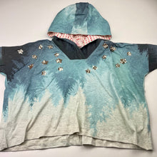 Load image into Gallery viewer, Girls PAPER WINGS, organic cotton oversize hooded tee/top, sequins, EUC, size 4,  
