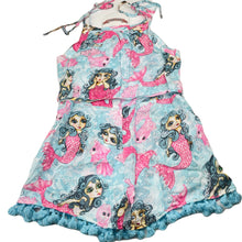Load image into Gallery viewer, Girls PAPER WINGS, lightweight viscose summer playsuit, mermaids, NEW, size 8,  