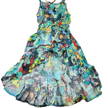 Load image into Gallery viewer, Girls PAPER WINGS, colourful shirred viscose hi-lo dress, NEW, size 4, L: 50cm at front