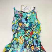Load image into Gallery viewer, Girls PAPER WINGS, colourful shirred viscose hi-lo dress, NEW, size 4, L: 50cm at front