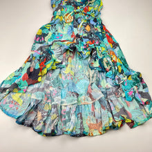 Load image into Gallery viewer, Girls PAPER WINGS, colourful shirred viscose hi-lo dress, NEW, size 4, L: 50cm at front