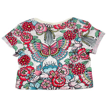 Load image into Gallery viewer, Girls PAPER WINGS, organic cotton cropped tee/top, tattoo flowers, NEW, size 3,  