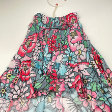 Load image into Gallery viewer, Girls PAPER WINGS, colourful floral lightweight hi-lo skirt, elasticated, NEW, size 3,  