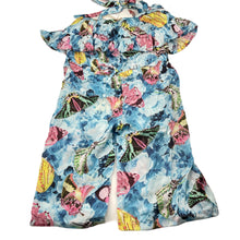 Load image into Gallery viewer, Girls PAPER WINGS, lightweight cropped summer playsuit, vintage butterfly roses, NEW, size 5,  