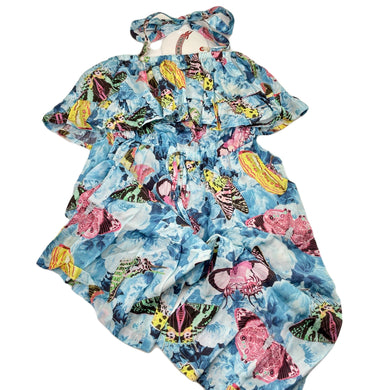 Girls PAPER WINGS, lightweight cropped summer playsuit, vintage butterfly roses, NEW, size 6,  
