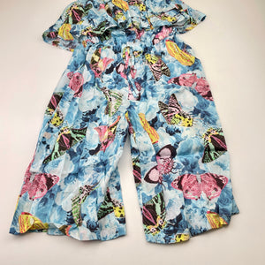 Girls PAPER WINGS, lightweight cropped summer playsuit, vintage butterfly roses, NEW, size 6,  