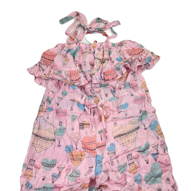Girls PAPER WINGS, lightweight cropped summer playsuit, hot air balloons, NEW, size 6,  