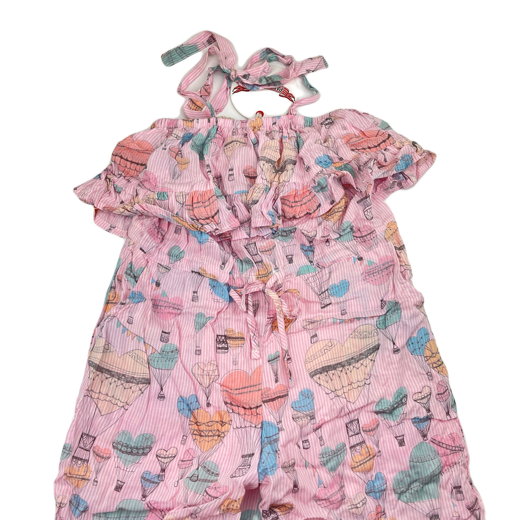 Girls PAPER WINGS, lightweight cropped summer playsuit, hot air balloons, NEW, size 6,  