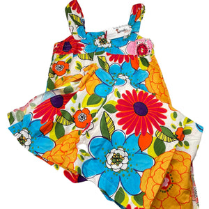 Girls ZACALU ZOO, colourful lightweight floral cotton maxi dress, NEW, size 8-10, L: 104cm