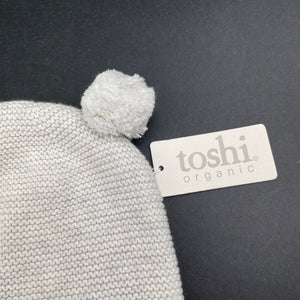 unisex Toshi, light grey organic cotton knit hat/beanie, Sz: S, circum: 52cm, NEW, size 1-2,  