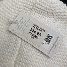 Load image into Gallery viewer, unisex Toshi, white organic cotton knit hat/beanie, Sz: S, circum: 52cm, NEW, size 1-2,  