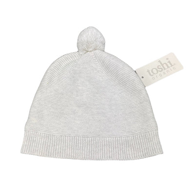 unisex Toshi, light grey organic cotton knit hat/beanie, Sz: S, circum: 52cm, NEW, size 1-2,  