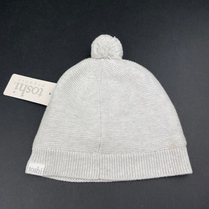 unisex Toshi, light grey organic cotton knit hat/beanie, Sz: S, circum: 52cm, NEW, size 1-2,  