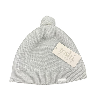 unisex Toshi, grey organic cotton knit hat/beanie, Sz: S, circum: 52cm, NEW, size 1-2,  