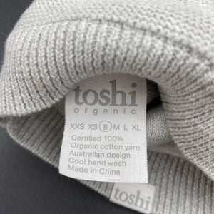 unisex Toshi, grey organic cotton knit hat/beanie, Sz: S, circum: 52cm, NEW, size 1-2,  