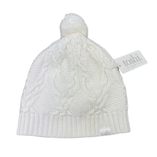 Load image into Gallery viewer, Girls Toshi, white organic cotton knit hat/beanie, Sz: L, circum: 56cm, NEW, size 7-10,  