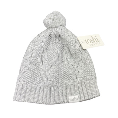 unisex Toshi, grey organic cotton knit hat/beanie, Sz: S, circum: 52cm, NEW, size 1-2,  