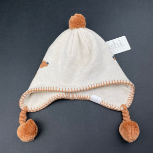 unisex Toshi, organic cotton knit hat/beanie, dog, Sz: XS, circum: 43cm, NEW, size 000-00,  