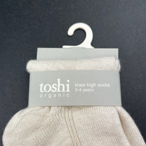 unisex Toshi, organic cotton blend knee high socks, NEW, size 3-4,  