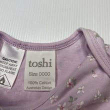 Load image into Gallery viewer, Girls Toshi, floral organic cotton romper, *sun fade left seam*, NEW, size 0000,  