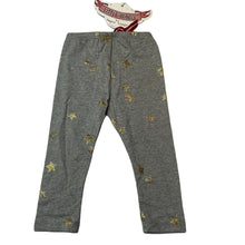 Load image into Gallery viewer, Girls LITTLE WINGS, organic cotton blend leggings, glitter stars, NEW, size 1-2,  