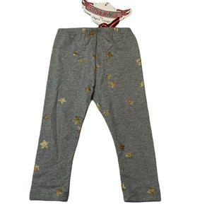 Girls LITTLE WINGS, organic cotton blend leggings, glitter stars, NEW, size 1-2,  