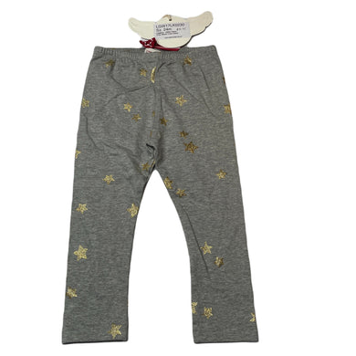 Girls LITTLE WINGS, organic cotton blend leggings, glitter stars, NEW, size 2,  