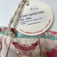 Load image into Gallery viewer, Girls LITTLE WINGS, organic cotton blend leggings, hearts, NEW, size 2,  