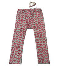Load image into Gallery viewer, Girls LITTLE WINGS, organic cotton blend leggings, hearts, NEW, size 2,  