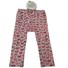 Load image into Gallery viewer, Girls LITTLE WINGS, organic cotton blend leggings, hearts, NEW, size 12 months,  