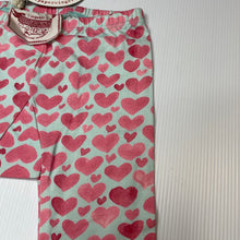 Load image into Gallery viewer, Girls LITTLE WINGS, organic cotton blend leggings, hearts, NEW, size 12 months,  