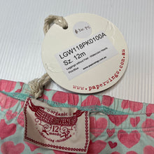Load image into Gallery viewer, Girls LITTLE WINGS, organic cotton blend leggings, hearts, NEW, size 12 months,  