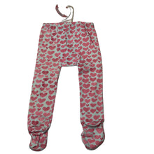 Load image into Gallery viewer, Girls LITTLE WINGS, organic cotton blend footed leggings, hearts, NEW, size 1-2,  