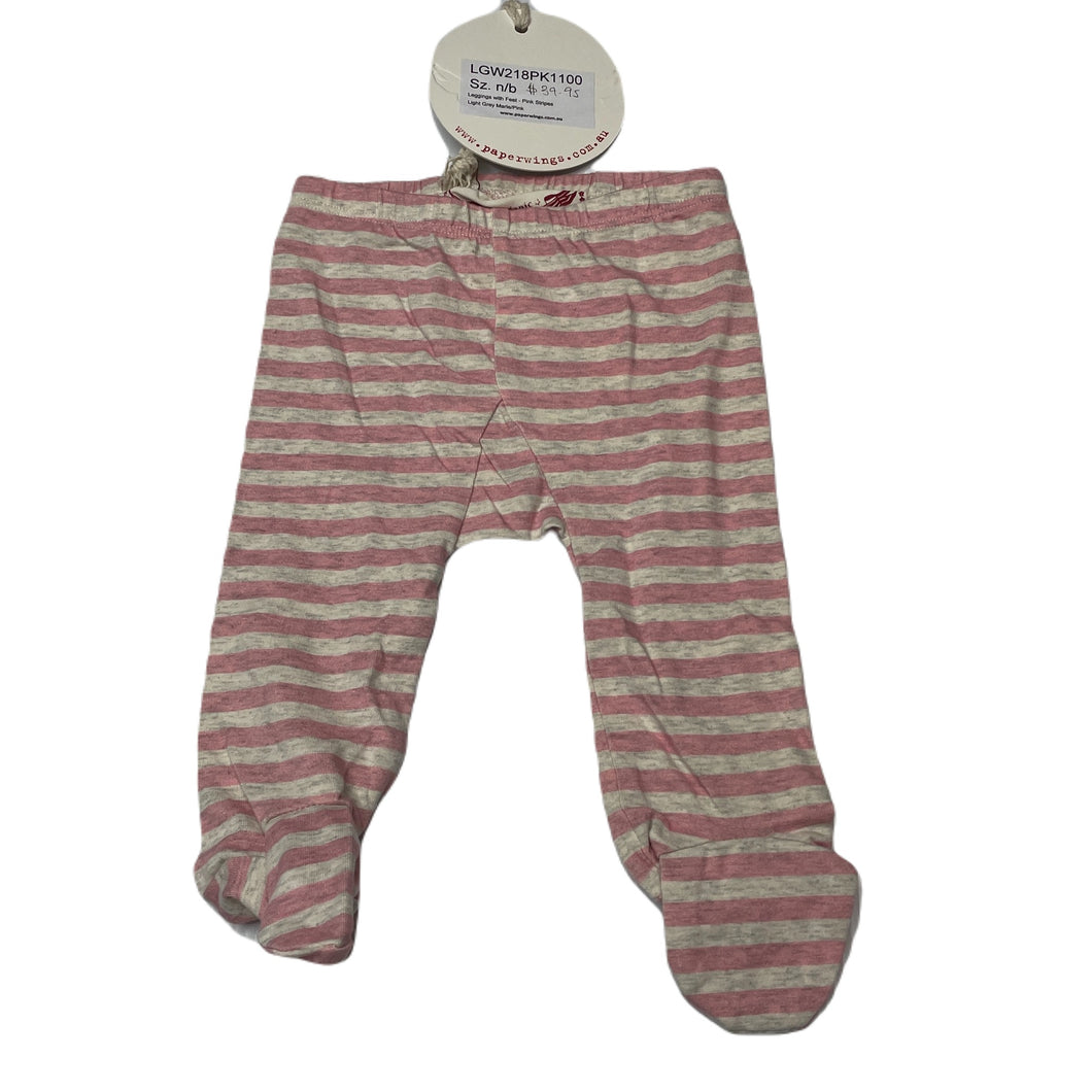 Girls LITTLE WINGS, organic cotton blend footed leggings/bottoms, NEW, size 0000,  