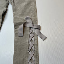 Load image into Gallery viewer, Girls PAPER WINGS, grey velvet stretch cotton pants, adjustable, Inside leg: 51.5cm, NEW, size 6,  