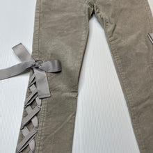 Load image into Gallery viewer, Girls PAPER WINGS, grey velvet stretch cotton pants, adjustable, Inside leg: 44cm, NEW, size 4,  