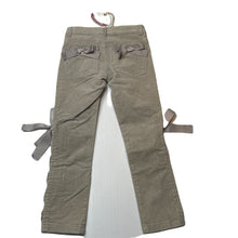 Load image into Gallery viewer, Girls PAPER WINGS, grey velvet stretch cotton pants, adjustable, Inside leg: 44cm, NEW, size 4,  