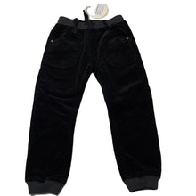 Load image into Gallery viewer, unisex PAPER WINGS, black stretch corduroy pants, elasticated, Inside leg: 42cm, NEW, size 5,  