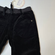 Load image into Gallery viewer, unisex PAPER WINGS, black stretch corduroy pants, elasticated, Inside leg: 42cm, NEW, size 5,  