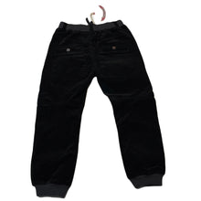 Load image into Gallery viewer, unisex PAPER WINGS, black stretch corduroy pants, elasticated, Inside leg: 42cm, NEW, size 5,  