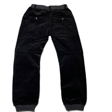 Load image into Gallery viewer, unisex PAPER WINGS, black stretch corduroy pants, elasticated, Inside leg: 51cm, NEW, size 8,  
