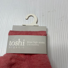 Load image into Gallery viewer, Girls Toshi, pink organic cotton blend knee high socks, NEW, size 00,  