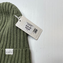 Load image into Gallery viewer, unisex Toshi, green organic cotton knit hat/beanie, Sz: S, circum: 52cm, NEW, size 1-2,  